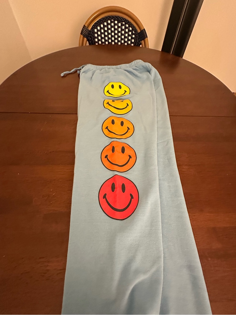 Aviator Nation Women’s Smiley Face Sweatpants in Agua, Size Medium